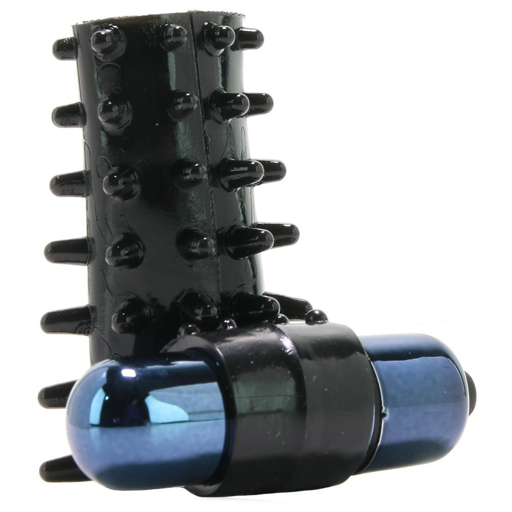 Vibrating Super Sleeve in Black- cock ring